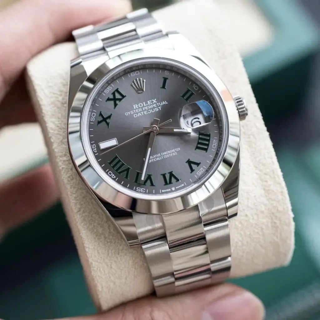 Jam Tangan Rolex Datejust 41 Wimbledon dial domed bezel The