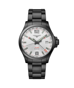 Conquest 43 V.H.P GMT Silver Steel Strap