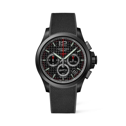 Conquest Chronograph Grey Rubber Strap