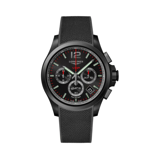 ConquestChronograph Black Rubber Strap